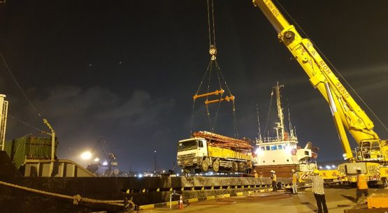 We moved two concrete pumps (OOO cargo) from Doha to Cambodia Via Singapore on chartered MV Lautan Naga.